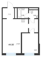 2 ккв (Евро) № 370 Корп.: 5 , Секция 6  в ЖК Легенда Васильевского