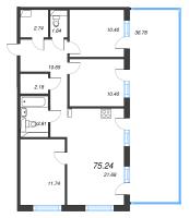 4 ккв (Евро) № 1 Корп.: 1 , Секция 1  в ЖК Legenda Васильевского