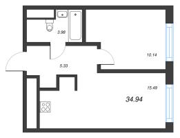 2 ккв (Евро) № 51 Корп.: 5 , Секция 1  в ЖК Legenda Васильевского