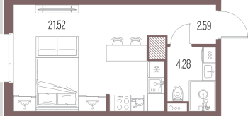 Студия № 3 Корп.: 2 , Секция 1  в ЖК Legenda Васильевского