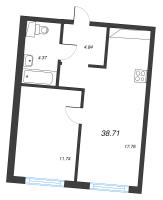 2 ккв (Евро) № 163 Корп.: 1 , Секция 4  в ЖК Legenda Васильевского