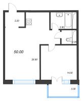2 ккв (Евро) № 72 Корп.: B , Секция В2  в ЖК Легенда на Охте