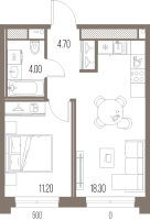 2 ккв (Евро) № 195 Корп.: P , Секция Р2  в ЖК Легенда на Охте