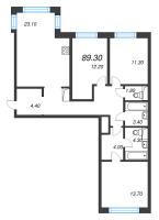 4 ккв (Евро) № 132 Корп.: P , Секция Р1  в ЖК Легенда на Охте