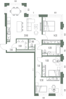 4 ккв (Евро) № 71 Корп.: B , Секция В2  в ЖК Легенда на Охте
