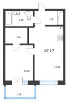 2 ккв (Евро) № 206 Корп.: P , Секция Р2  в ЖК Легенда на Охте