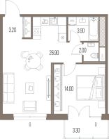 2 ккв (Евро) № 72 Корп.: B , Секция В2  в ЖК Легенда на Охте
