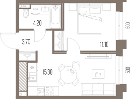 2 ккв (Евро) № 347 Корп.: N6 , Секция 6  в ЖК Легенда на Охте