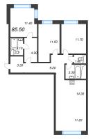 4 ккв (Евро) № 10 Корп.: B , Секция В1  в ЖК Легенда на Охте
