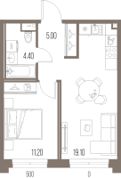 2 ккв (Евро) № 190 Корп.: P , Секция Р2  в ЖК Легенда на Охте