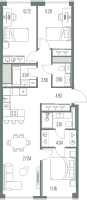 4 ккв (Евро) № 343 Корп.: 1 , Секция 3  в ЖК Легенда у моря