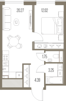 2 ккв (Евро) № 547 Корп.: 1 , Секция 5  в ЖК Легенда у моря