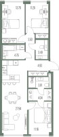 4 ккв (Евро) № 339 Корп.: 1 , Секция 3  в ЖК Легенда у моря