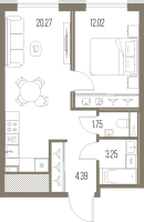 2 ккв (Евро) № 531 Корп.: 1 , Секция 5  в ЖК Легенда у моря