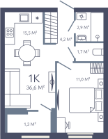 2 ккв (Евро) № 92 Корп.: 1 , Секция 2  в ЖК Лендлер