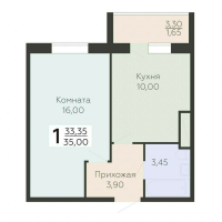 1 ккв № 69 Корп.: 5 , Секция 1  в ЖК Ленский