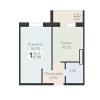 1 ккв № 204 Корп.: 5 , Секция 3  в ЖК Ленский