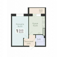 1 ккв № 93 Корп.: 7 , Секция 2  в ЖК Ленский