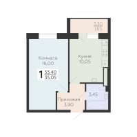 1 ккв № 170 Корп.: 7 , Секция 2  в ЖК Ленский