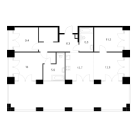 4 ккв (Евро) № 6.9.8 Корп.: 1 , Секция 6  в ЖК Лермонтовский 54