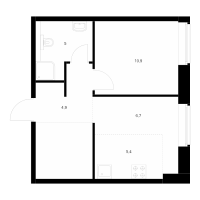 1 ккв № 5.1.3 Корп.: 1 , Секция 5  в ЖК Лермонтовский 54