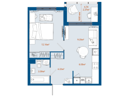 2 ккв (Евро) № 373 Корп.: 10.5 , Секция 6  в ЖК ЛесArt