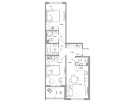 3 ккв (Евро) № 81 Корп.: 10.3 , Секция 2  в ЖК ЛесArt