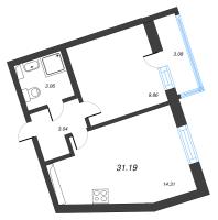 2 ккв (Евро) № 3.17-269 Корп.: 1 , Секция 3  в ЖК Лето