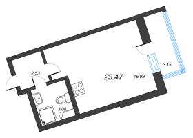 Студия № 4.3-281 Корп.: 1 , Секция 4  в ЖК Лето