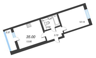 2 ккв (Евро) № 4.3-279 Корп.: 1 , Секция 4  в ЖК Лето