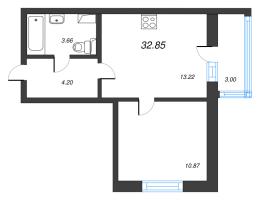2 ккв (Евро) № 2.15-177 Корп.: 1 , Секция 2  в ЖК Лето