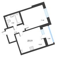 2 ккв (Евро) № 3.10-240 Корп.: 1 , Секция 3  в ЖК Лето