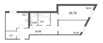 2 ккв № 704 Корп.: 1 , Секция 1  в ЖК Лиговский 127