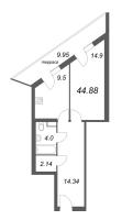 1 ккв № 403 Корп.: 1 , Секция 1  в ЖК Лиговский 127