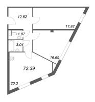 2 ккв № 705 Корп.: 1 , Секция 1  в ЖК Лиговский 127