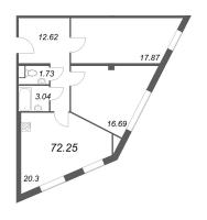 2 ккв № 405 Корп.: 1 , Секция 1  в ЖК Лиговский 127