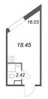 Студия № 504 Корп.: 1 , Секция 1  в ЖК Лиговский 127