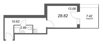 Студия № 216 Корп.: 1 , Секция 1  в ЖК Лиговский 127