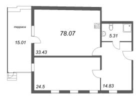 1 ккв № 217 Корп.: 1 , Секция 1  в ЖК Лиговский 127