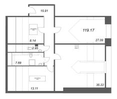 4 ккв (Евро) № 326 Корп.: 1 , Секция 1  в ЖК Лиговский 127