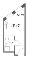 Студия № 802 Корп.: 1 , Секция 1  в ЖК Лиговский 127
