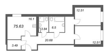 2 ккв № 311 Корп.: 1 , Секция 1  в ЖК Лиговский 127