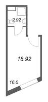 Студия № 413 Корп.: 1 , Секция 1  в ЖК Лиговский 127
