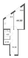 1 ккв № 803 Корп.: 1 , Секция 1  в ЖК Лиговский 127