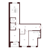 4 ккв (Евро) № 80 Корп.: 2.2 , Секция 5  в ЖК Лисино