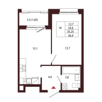 1 ккв № 130 Корп.: 2.1 , Секция 6  в ЖК Лисино