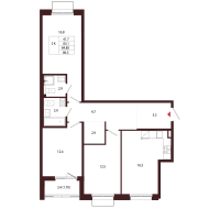 4 ккв (Евро) № 85 Корп.: 2.2 , Секция 5  в ЖК Лисино