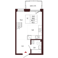 1 ккв № 138 Корп.: 2.1 , Секция 6  в ЖК Лисино