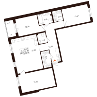4 ккв (Евро) № 16 Корп.: 1.1 , Секция 2  в ЖК Лисино