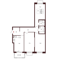 3 ккв № 80 Корп.: 2.3 , Секция 5  в ЖК Лисино